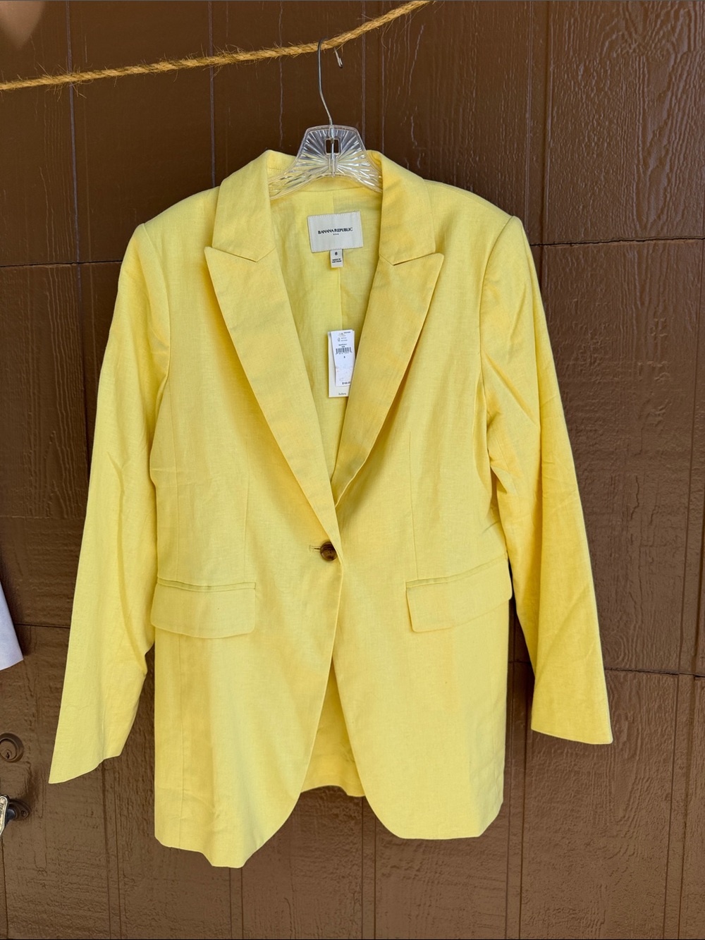 Banana Republic NWT Yellow Single-Button Linen Blazer